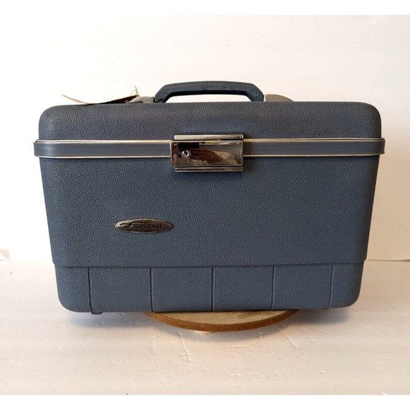 Sears Bags Vintage Forecast Train Case By Sears Blue Makeup Case